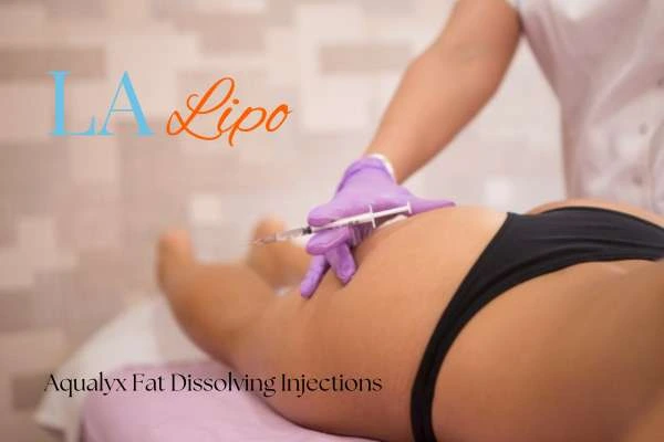 Woman having fat dissolving injections Lytham St Anne's on thighs